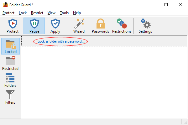 Start folder lock with password 