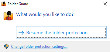 Resume Folder Guard protection 