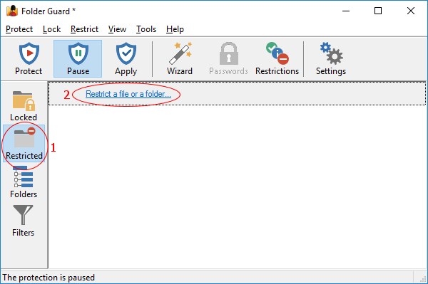 Use Folder Guard software to hide a folder 